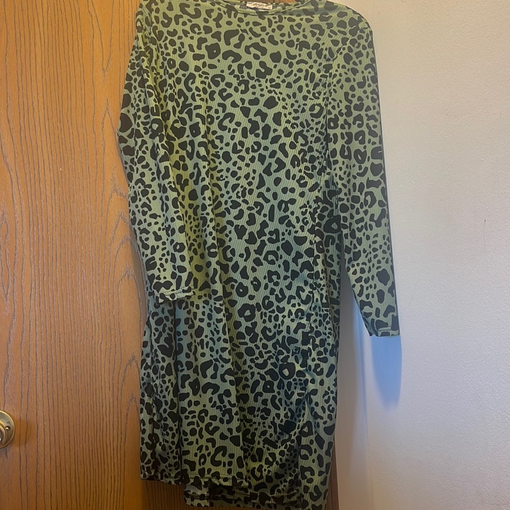 Green Cheetah print dress. Selling for $10